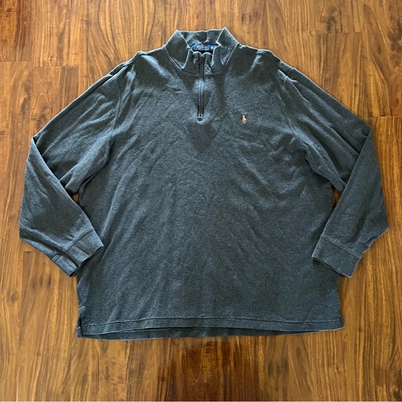 Polo Ralph Lauren Estate-Rib Quarter-Zip Pullover Gray size XXL - Picture 2 of 10
